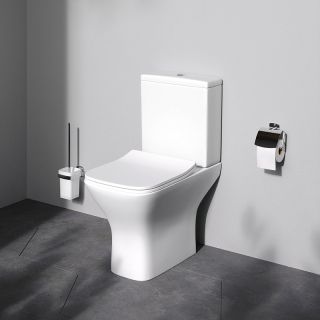 Унитаз напольный AM.PM Gem C908601SC безободковый с сиденьем микролифт белый